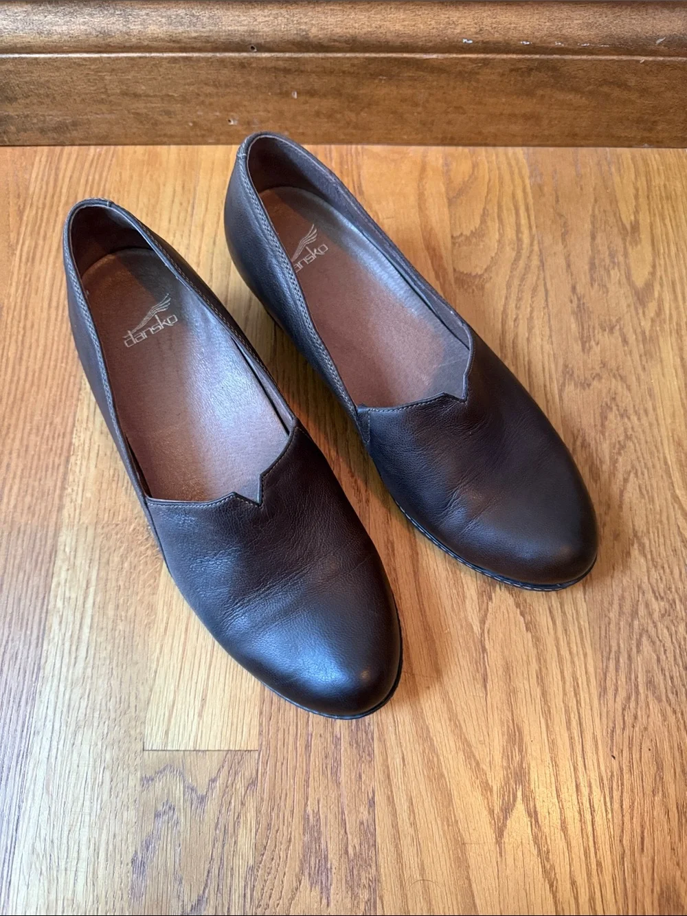 Dansko Liliana Nubuck Leather Wedge Loafer Removable Contoured FB EU40 US 9.5-10